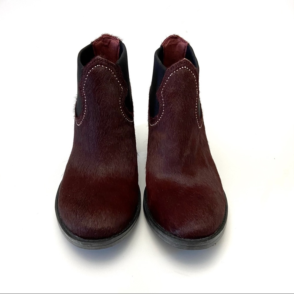 Clarks Oxblood Pony Hair Leather Ankle Booties - Picture 3 of 9